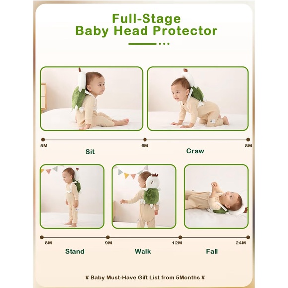 Green Turtle Shell Head Protector Backpack - Picture 5 of 6